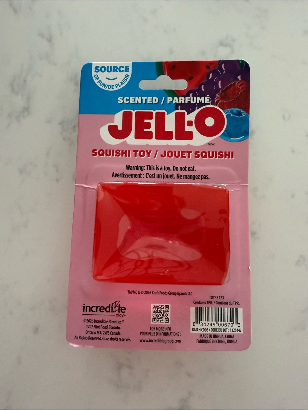 Jell-O Scented Squishi Toy -pink